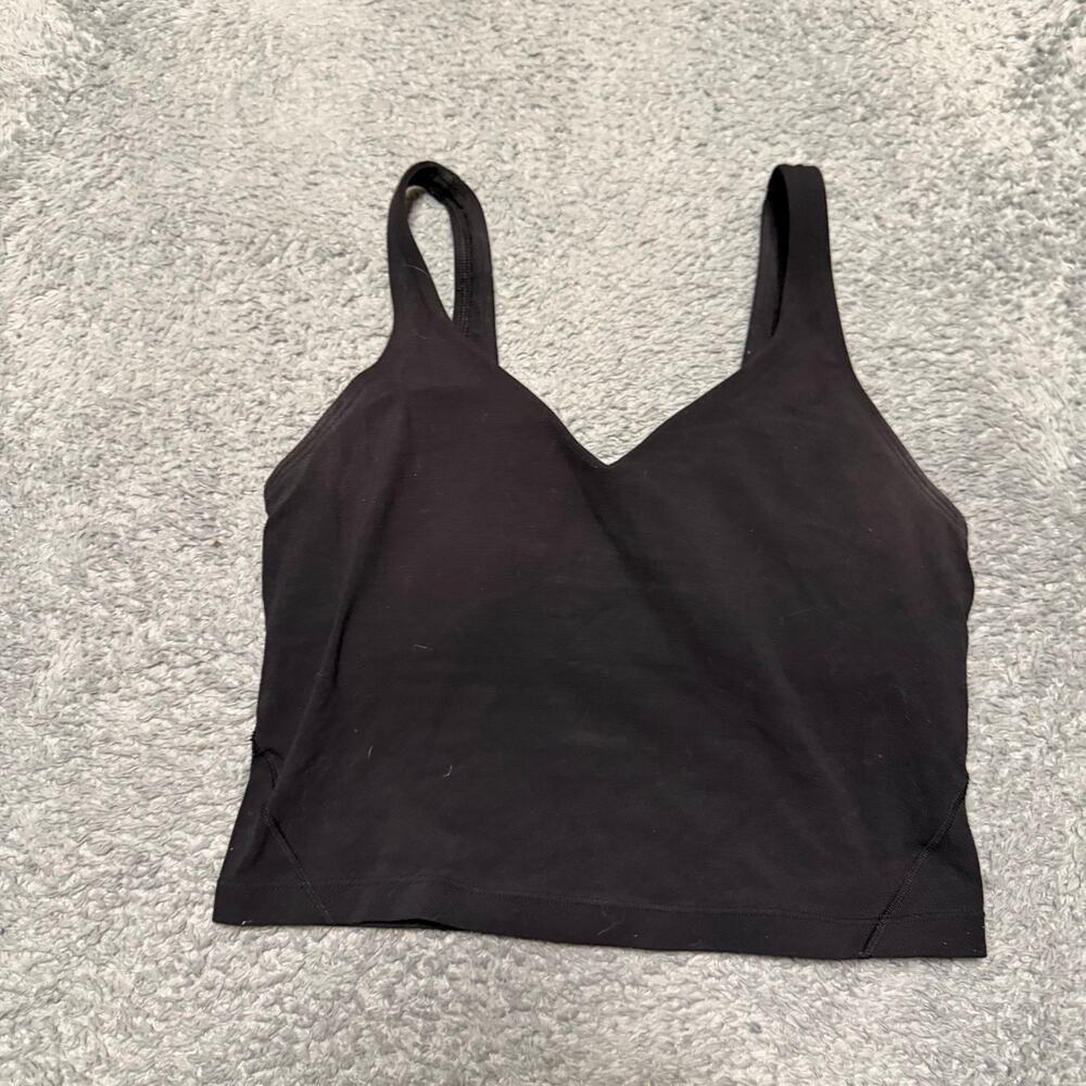Lululemon Align Tank Crop Top Bra Womens 4 Black Black Cropped Nulu W1DA3S
